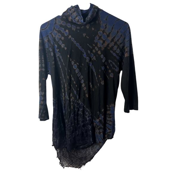 Raquel Allegra Womens Tie Dye Turtleneck Womens Size Large - Picture 1 of 5